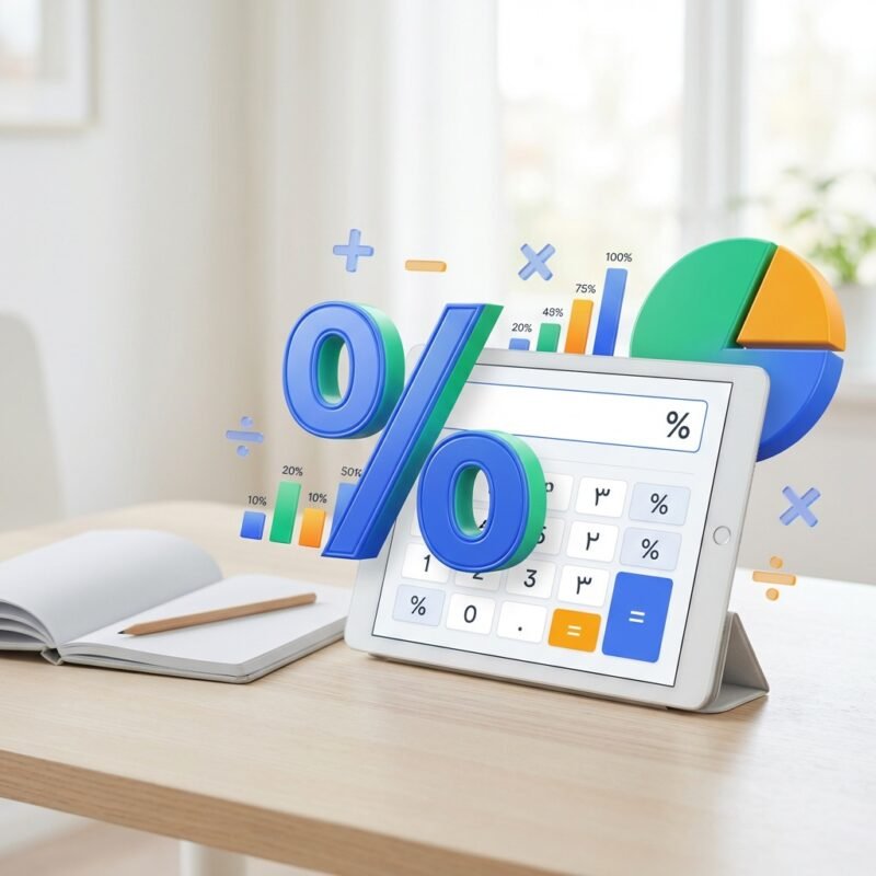 حاسبة النسبة المئوية - حاسبة النسبة المئوية: احسب بسهولة أونلاين