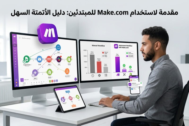 شرح Make.com بالعربي للمبتدئين - 5 خطوات شرح Make.com بالعربي للمبتدئين